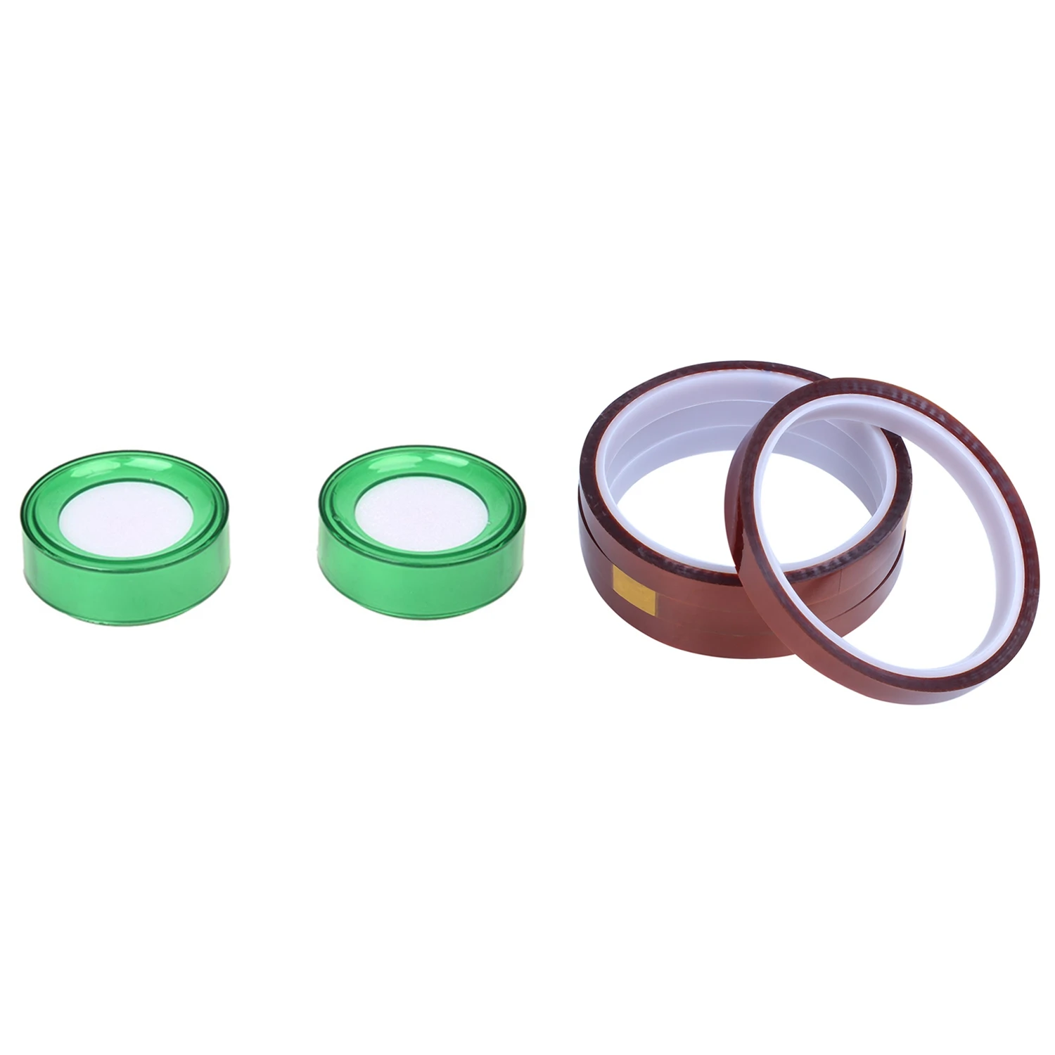 2 Stück grüner Kunststoff 7 cm Durchmesser Schwammfinger nasses Geld Kassierer & 4 Rollen hitzebeständiges Klebeband für 3D-Sublimations-Heißpresse 10 mm