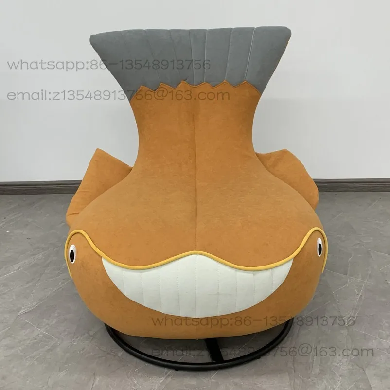 Casual Single Sofa Chair Home Simple Modern Lazy Sofa Living Room Balcony Internet Celebrity Swivel Whale Seat