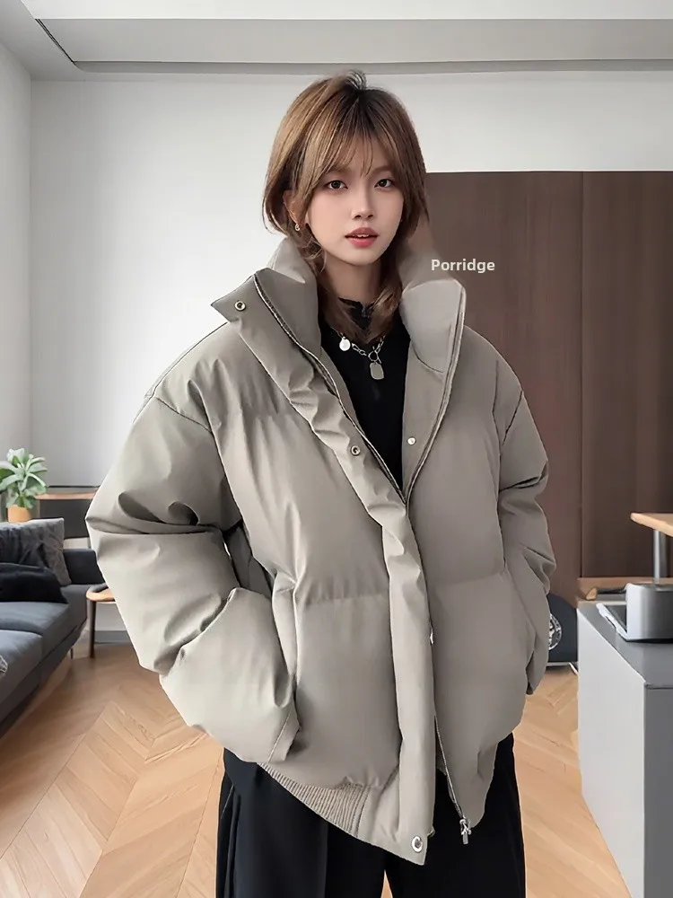 

Detachable PU Leather Hooded Puffer Jaet for Men Winter New Sle American Sle Cotton Jaet Outerwear for Couples