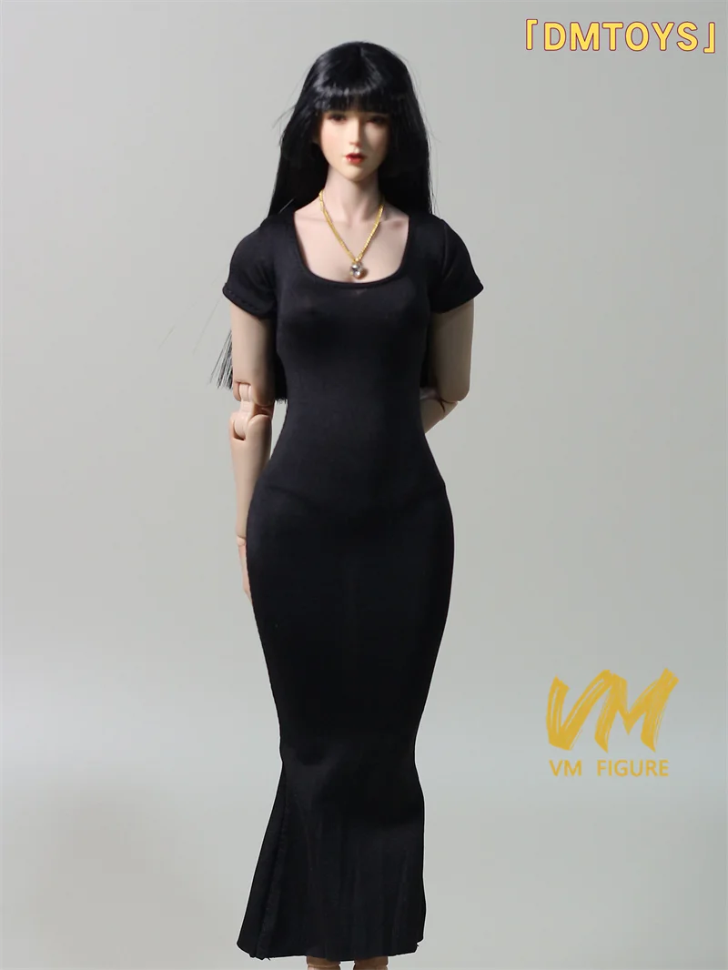 DMTOYS 1/6 تمتد صالح Bodycon ذيل السمكة تنورة فساتين السهرة فستان طويل الملابس صالح 12 "أنثى الجندي عمل الشكل دمى الجسم