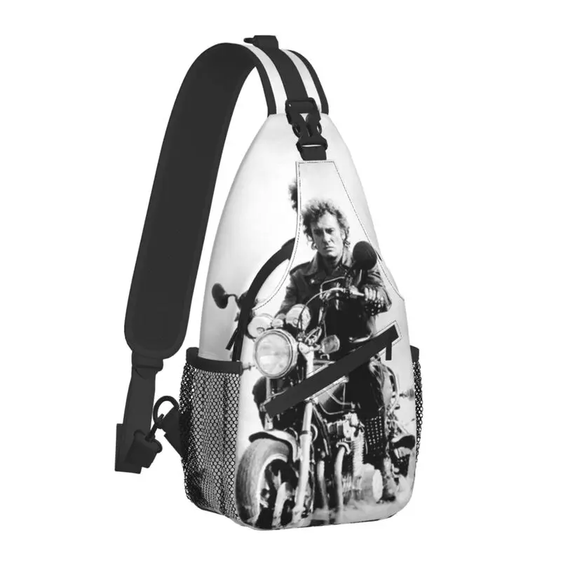 Fashion Motorcyclist Johnny Hallyday Sling Crossbody Backpack Men French Singer Shoulder Chest Bags for Traveling