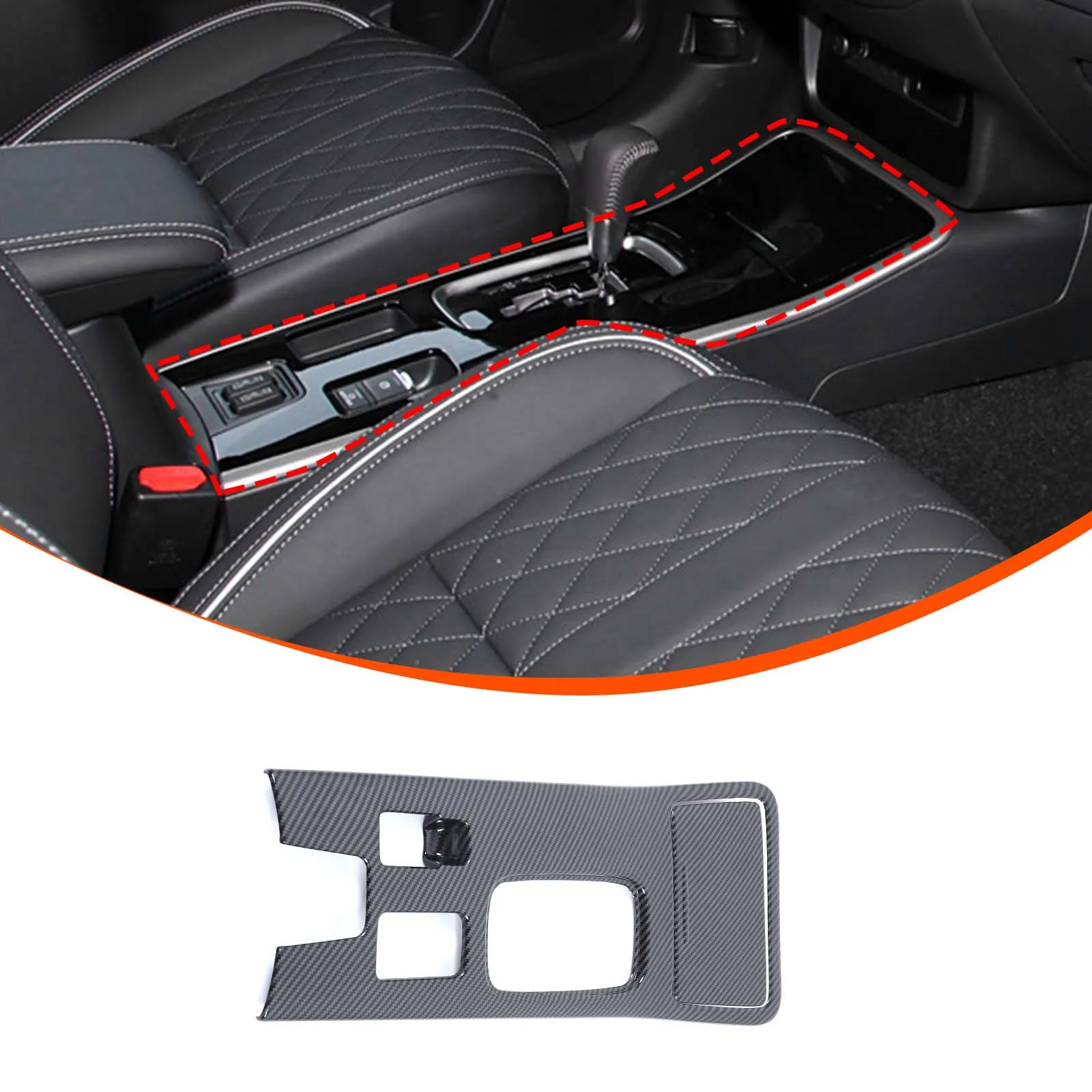 

For Mitsubishi Outlander 2019-2022 central control gear decorative frame ABS carbon fiber pattern 2pcs (automatic gear) LHD