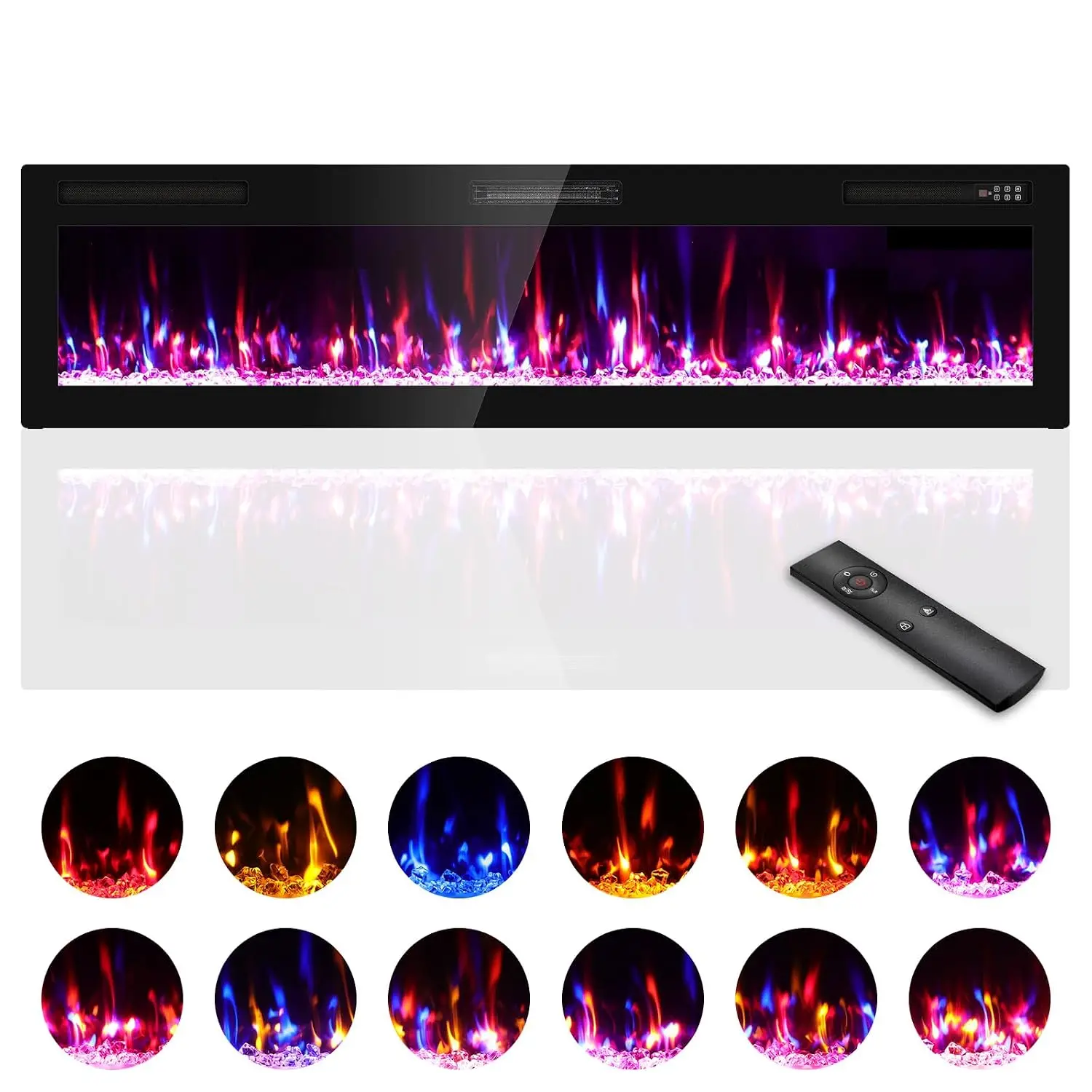 72 inch Wide Screen Electric Fireplace-Wall Fireplace for Living Room-Fireplace Inserts/Wall Mounted with, Customized