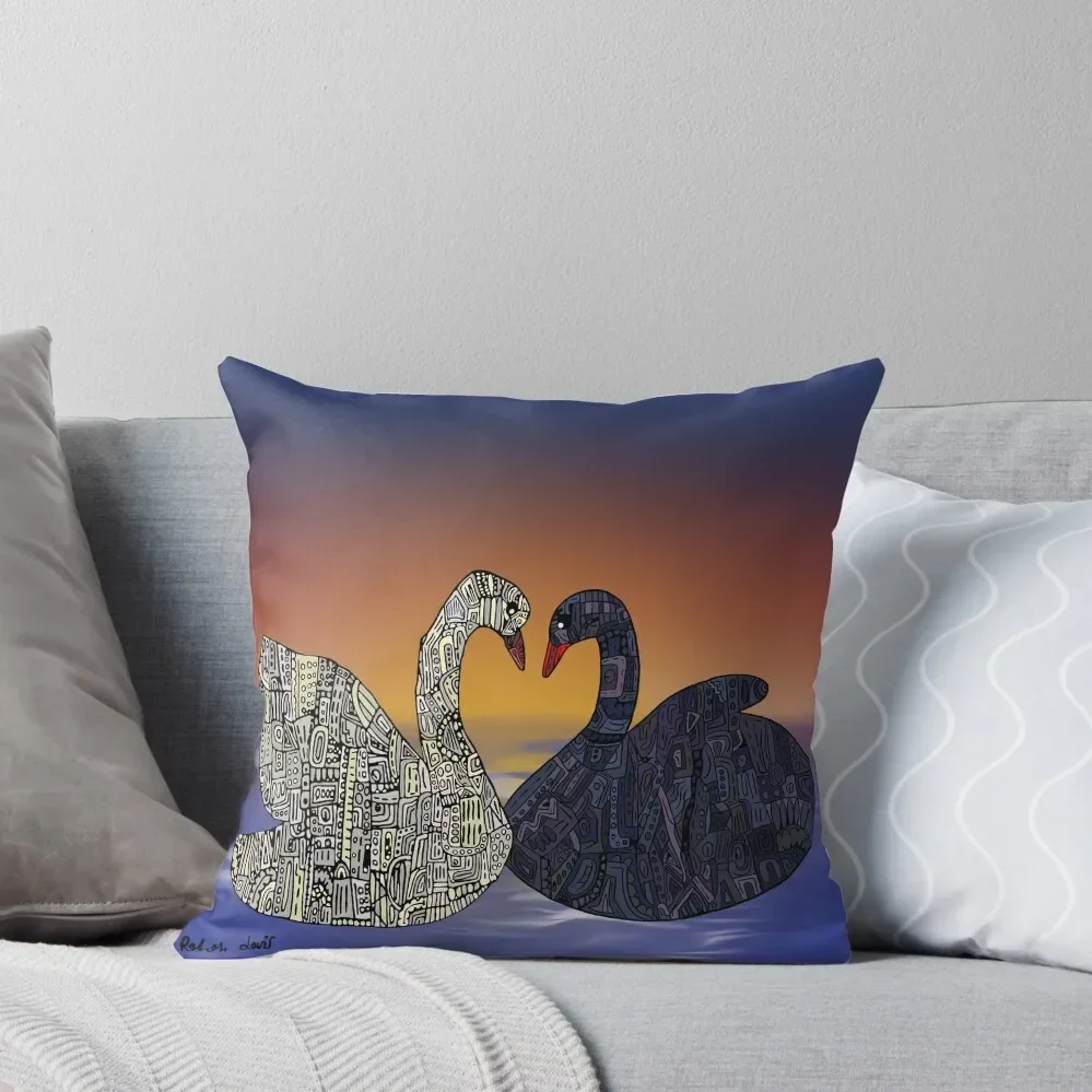 

Robot Swans Throw Pillow Pillow Cover Pillowcase Pillow