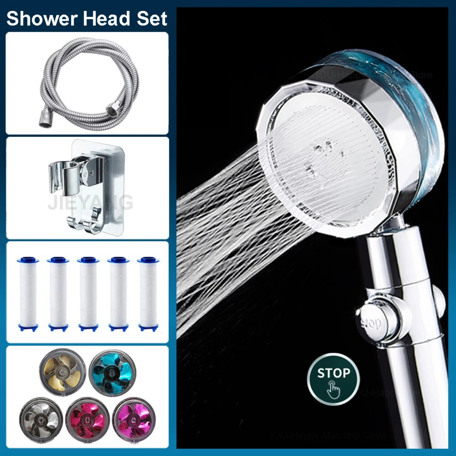 Enhance your daily routine with this luxurious high-pressure handheld turbo water filter shower. Experience the ultimate shower 