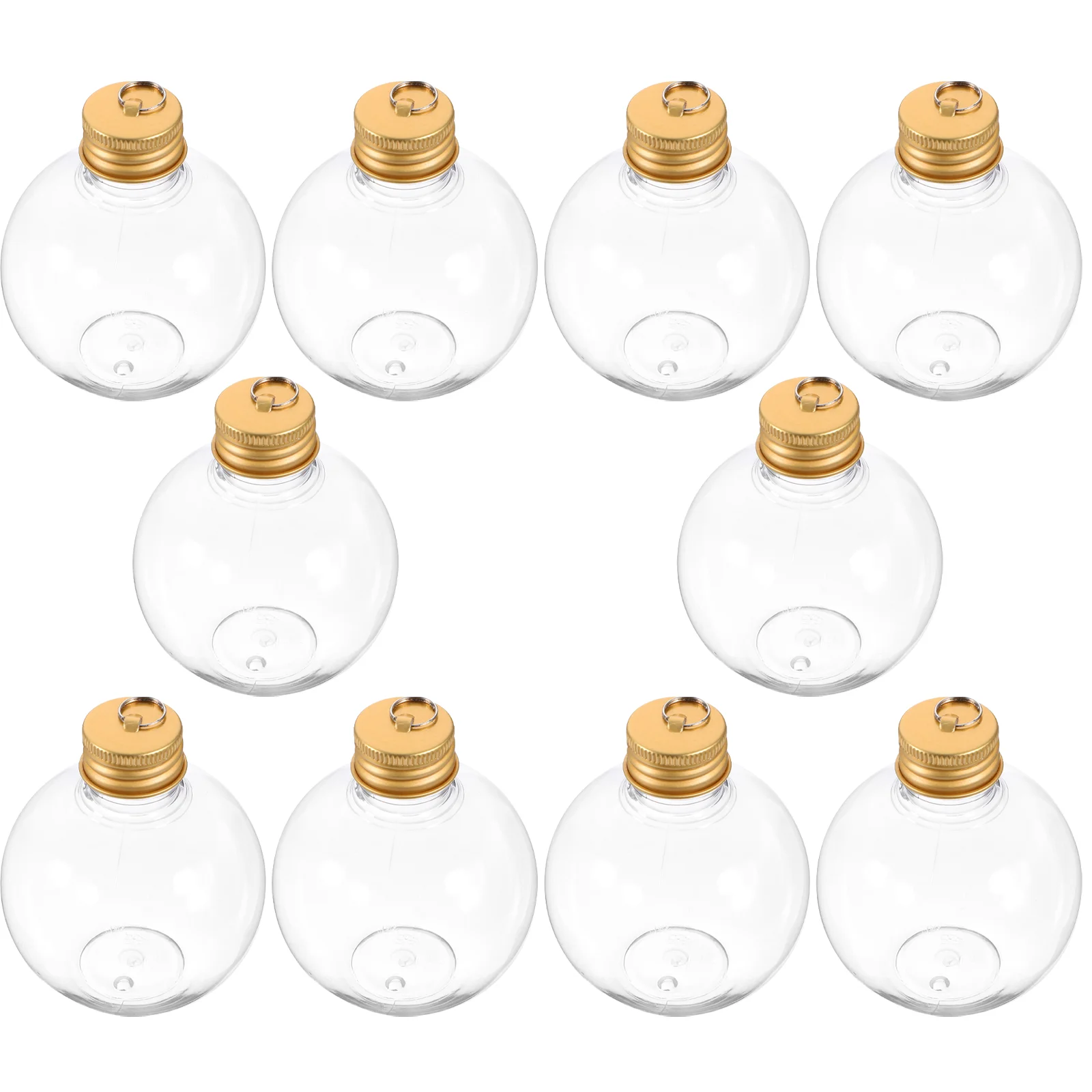 10 Pcs Christmas Spherical Bottle Lightbulb Clear Plastic Bottles Candy Jar Milk Coffee