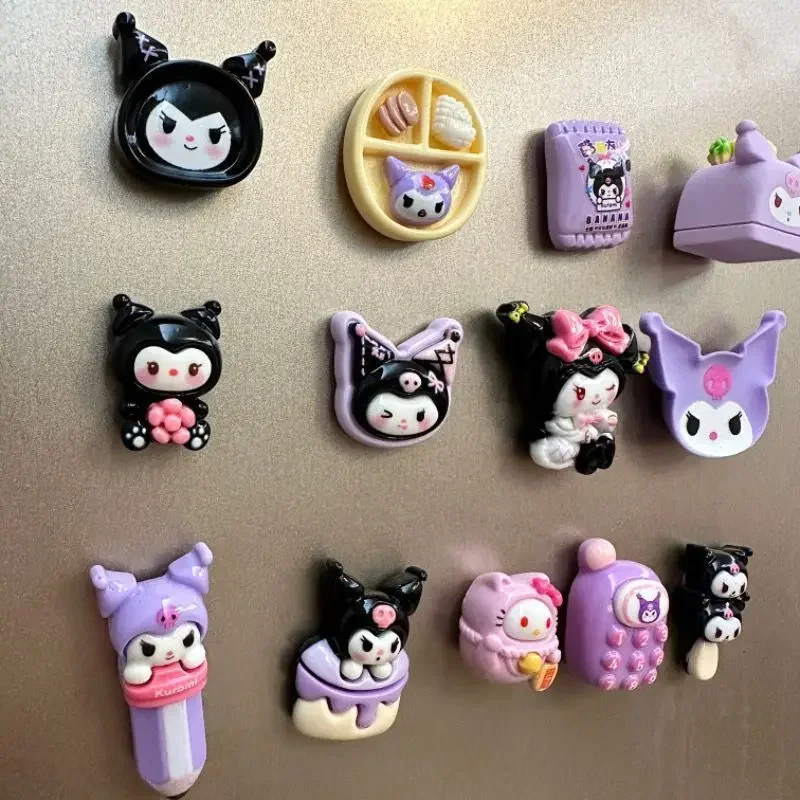 Sanrio Kuromi refrigerator magnet cute accessory magnet mini three-dimensional creative magnetic diy cream cartoon decoration