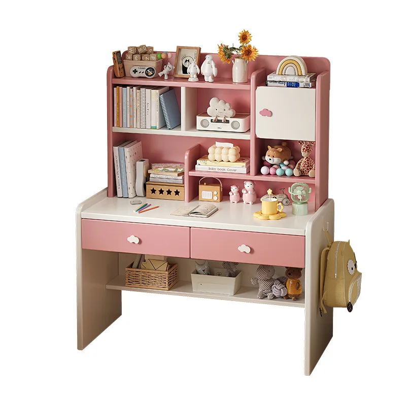 

Children's integrated study table writing table and chair set household lifting desk