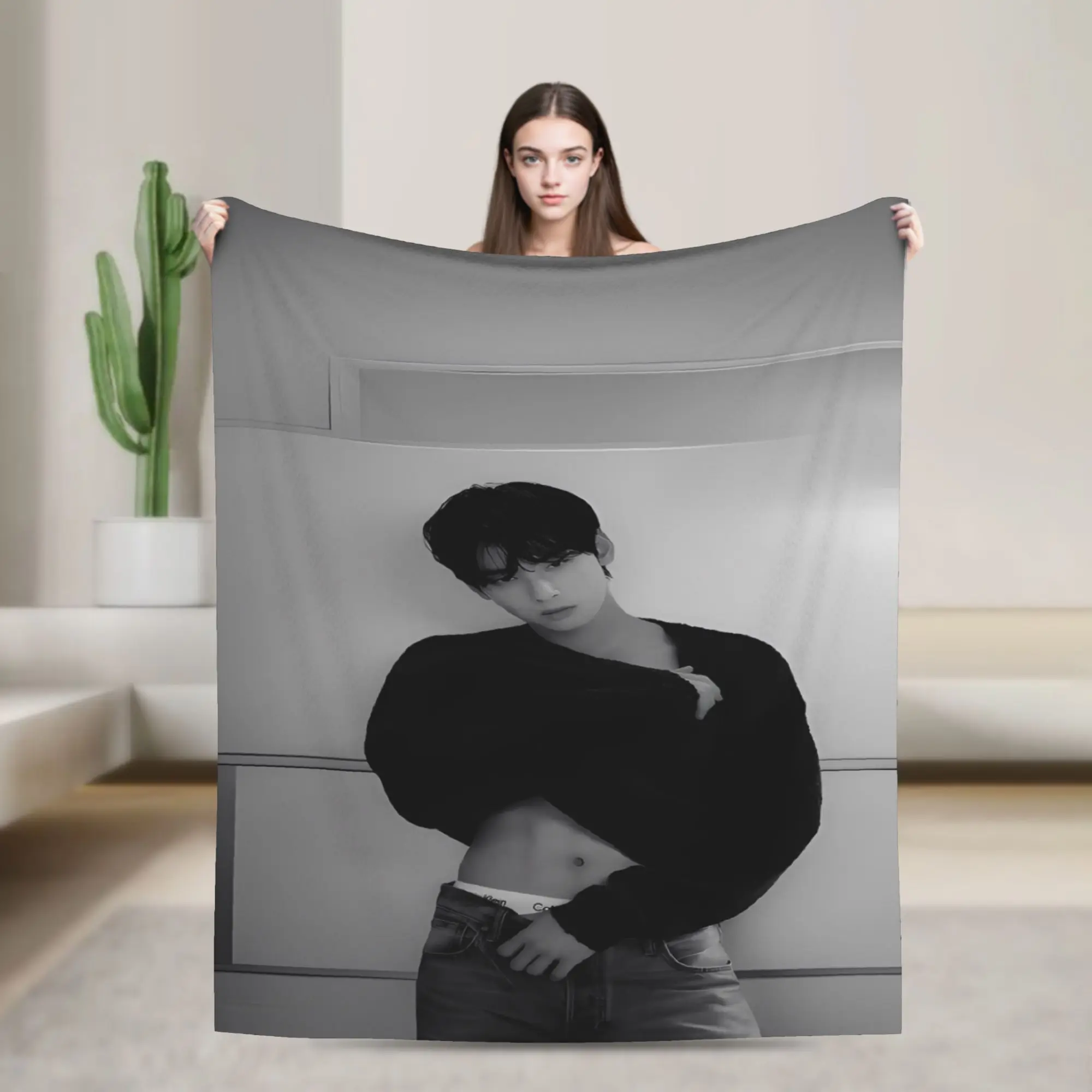CHA EUN WOO kpop ASTRO idol Blanket Fleece  Comfortable Super Soft Throw Blanket for Bed Bedspreads