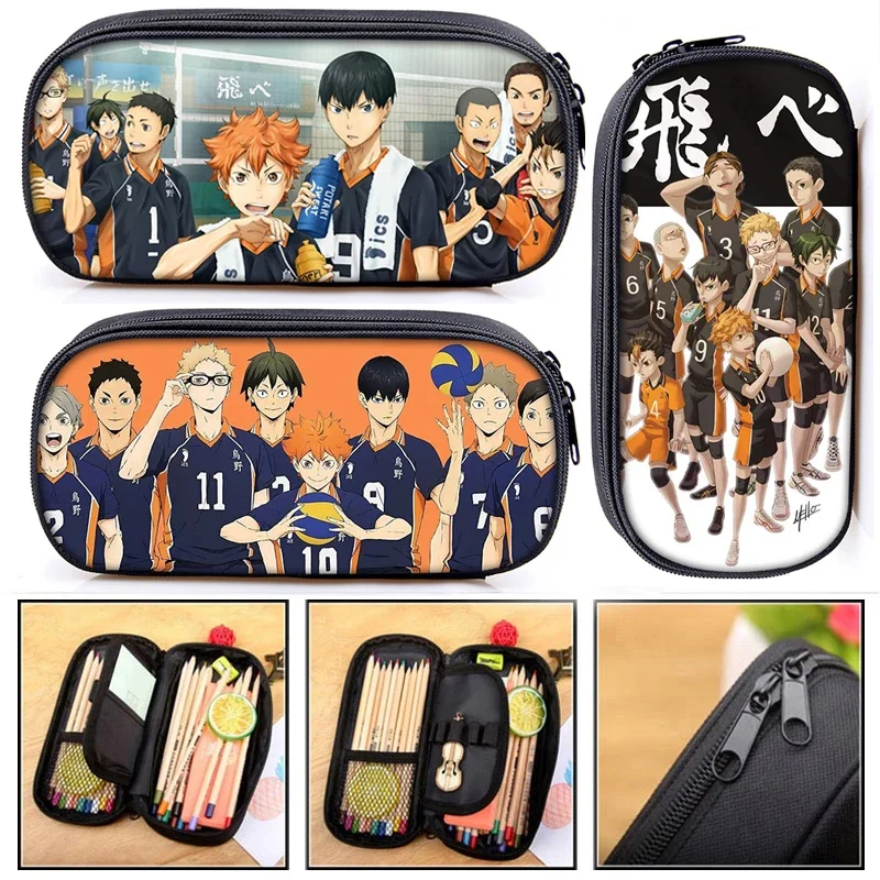 Anime Haikyuu Pencil Case Comic Shoyo Hinata  Fashion  Fly High Teenagers  Pencil Bag  Students School Case Stationary Bags