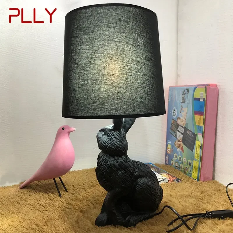 PLLY Nordic Table Lamp Modern Creative Resin Desk Light LED Rabbit Shape Decorative for Home Children Bedroom Living Room