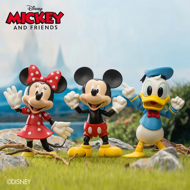 Disney Mickey Mouse and Friends Cartoon Anime Joint Moving Donald Duck Desktop Trendy Ornament Children's Christmas Gift