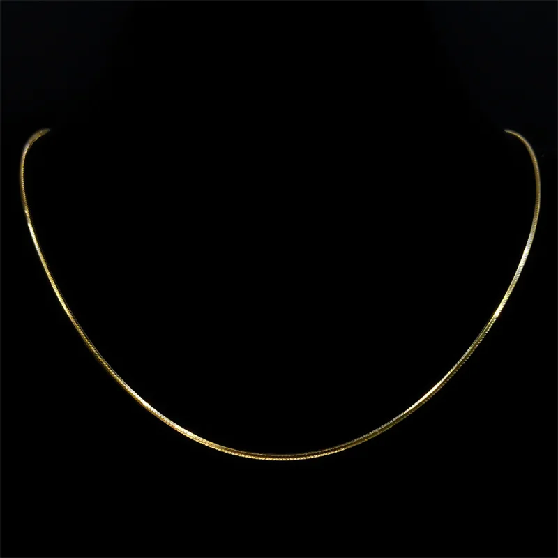 Stainless Steel Snake Chain Necklace for Men Women Gold Silver Color Hip Hop Clavicle Making Accessories Collar Jewelry NP8S02