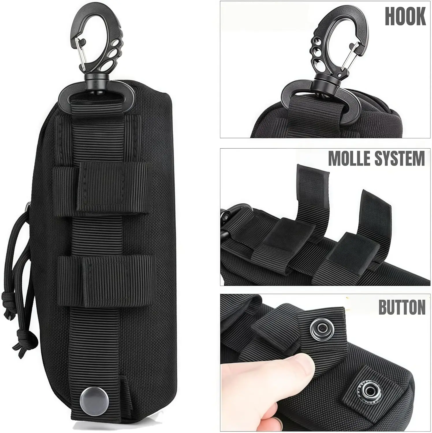 Taktisches MOLLE-Brillenetui, stoßfeste Schutzhülle, tragbares Etui mit Gürtelclip – Detail 4
