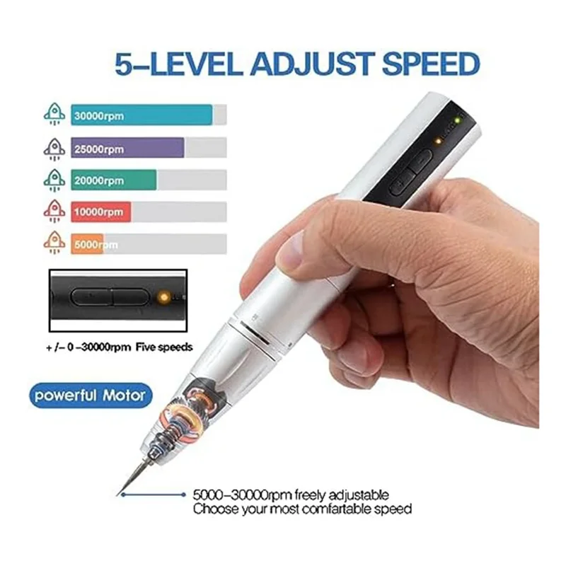 

3000Rmp Engraver Tool 5 Levels Adjustable Speed USB Engraving Tool Suitable For Jewelry Glass Wood Stone