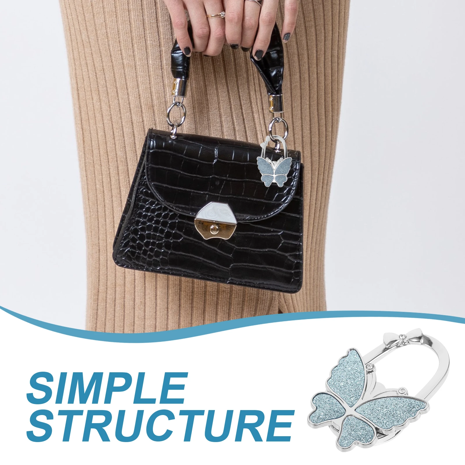 

Clothing Bag Handbag Hook Hanger Storage Organiser Non Slip Desk for Portable Branch Shaped