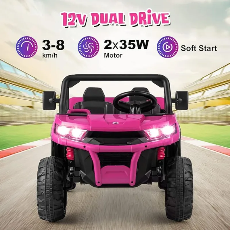 24V 2-Sitzer UTV 2x200W Motor LKW Dump Bett/Schaufel Fahrt auf Auto Fernbedienung Elektrofahrzeug mit rutschfester Reifen für Jungen Mädchen