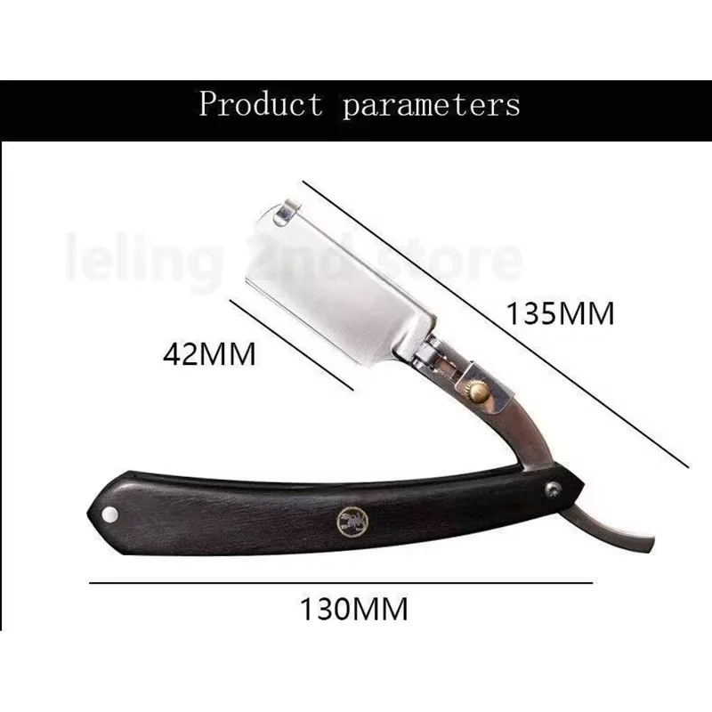 Black Wood Barber Razor Haircut Hairdresser Manual Shaver Straight Edge Men Shaving Tools Shave Beard Cut Stainless Steel Gift