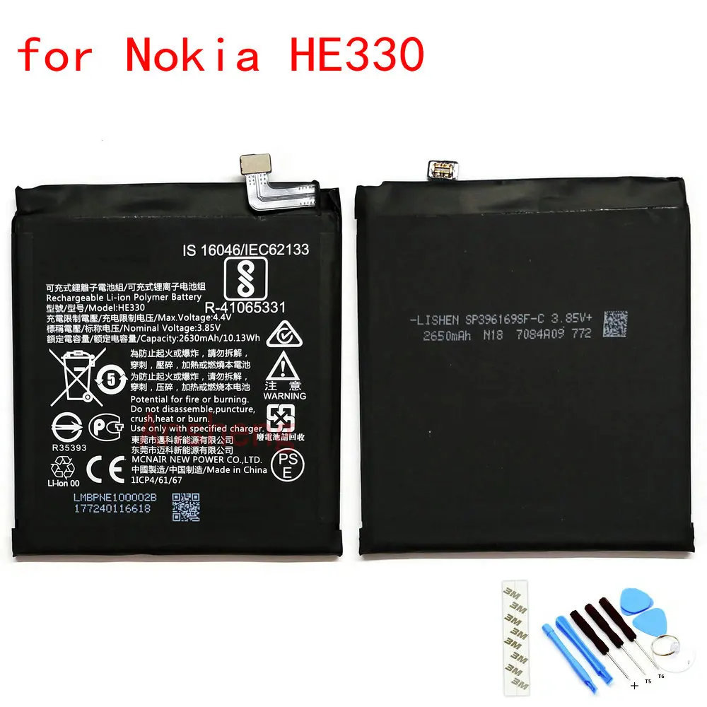 Original HE330 2650mAh Battery For Nokia 3 DUAL TA-1032 TA-1020 TA-1028 TA-1038 Mobile Phone