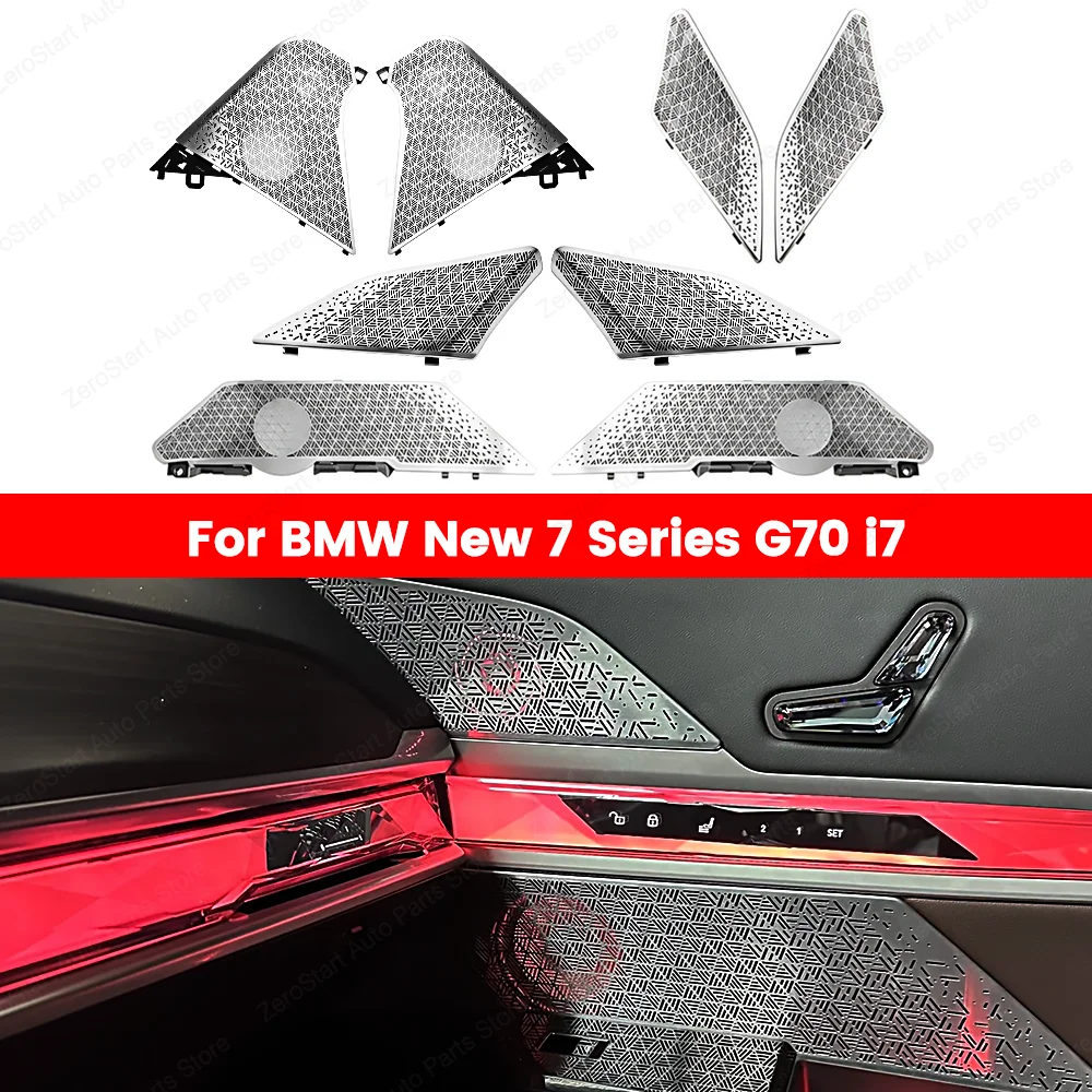 

Speaker Cover Ambient Light For BMW 7 Series G70 2023+ Stainless Steel Car Audio Stereo Tweeter Speaker Door Loudspeaker Cover