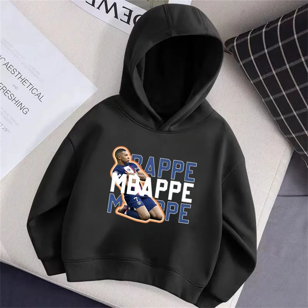 

Soccer Star Mbappe Cartoon Children's Hoodie Cartoon Printed Spring Long-sleeved Sweatshirt Men's and Women's Casual Tops