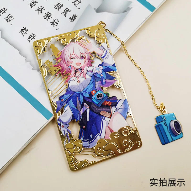 Honkai Star Rail Bookmark Game Jing Yuan Kafka Imbibitor Himeko March7th Hollow Metal Books Gliter Anime Card Keychain Toys Gift