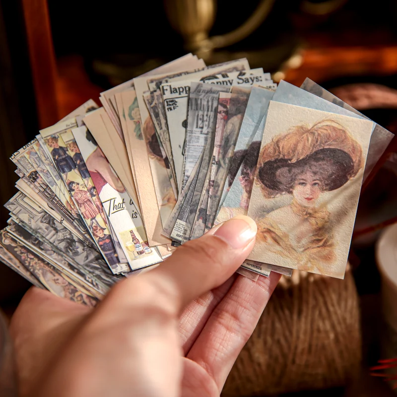 Mr Paper 600pcs 영어 식물 나비 표본 유럽 미국 스타일 재료 종이 핸드북 장식 바닥 카드 스톡