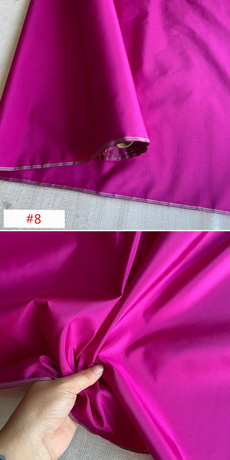 Beliebter, hochwertiger, 100 % reiner Seidenstoff, Taft, einfarbig, einfarbig, für Damen, gesunde Kleidung – Detail 5