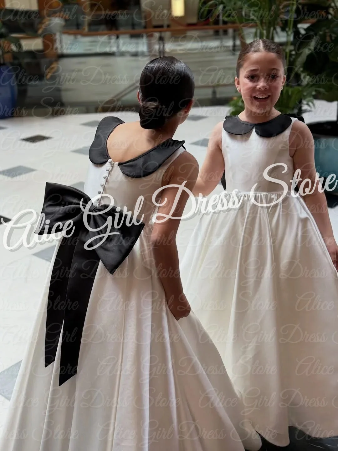 

Атласные платья с цветочным узором для девочек по индивидуальному заказу на свадьбу с бантом, элегантные платья без рукавов для первого причастия для маленьких детей, вечерние платья на день рождения