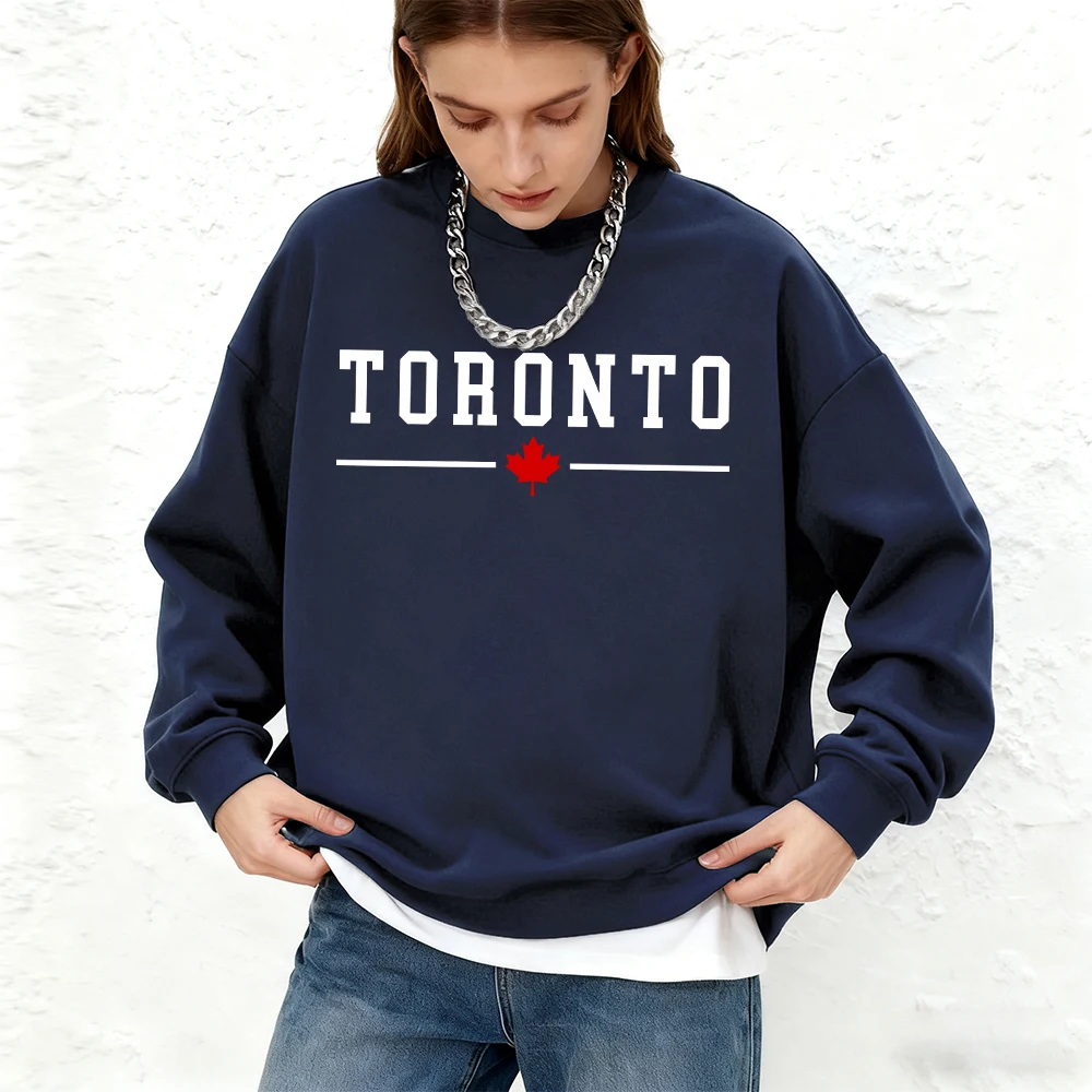 Toronto Canada Letter Prints Dames Sweatshirt Winter Oversized Hoodie Sport Crewneck Warme Jogging Pullover Basics Dameskleding