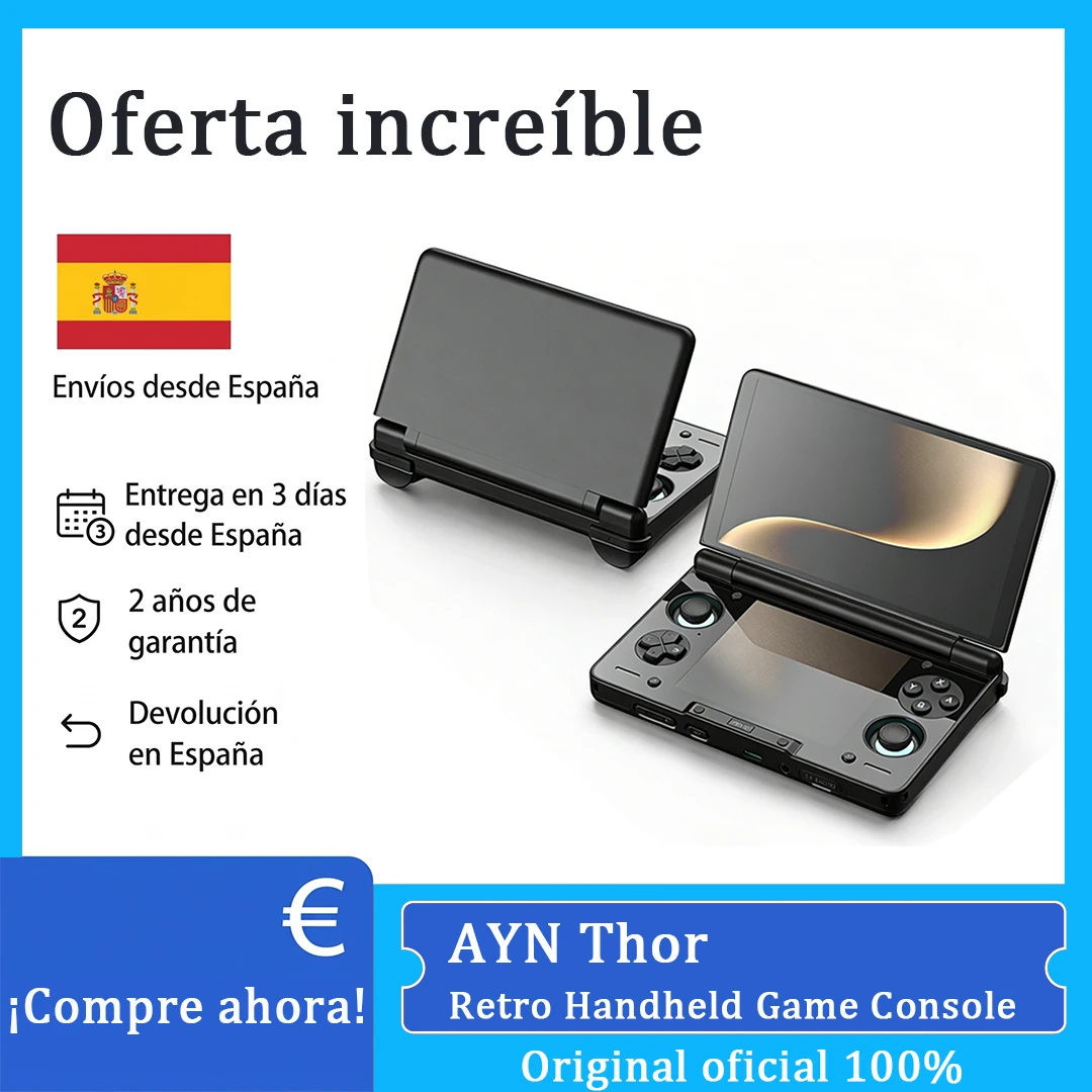 Consola de juegos portátil retro AYN Thor, pantallas táctiles OLED duales, reproductor de juegos portátil Android, dispositivo de juegos retro clásico, joystick Hall, regalo ideal de cumpleaños o vacaciones para jugado