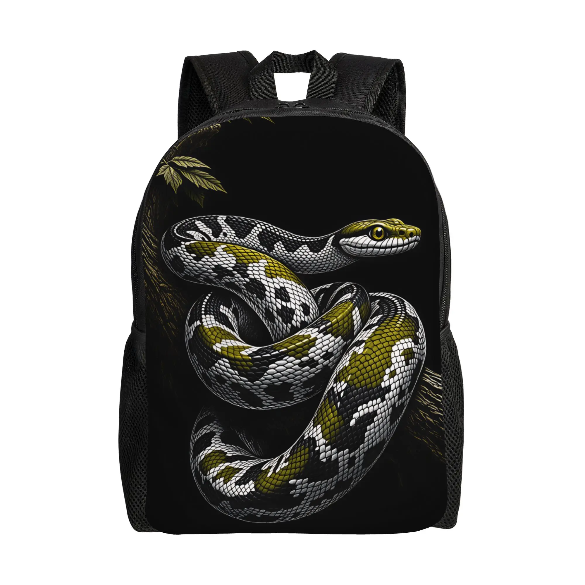 Snake Backpack  Student Unisex Polyester Sport Backpacks Print Kawaii School Bags Rucksack