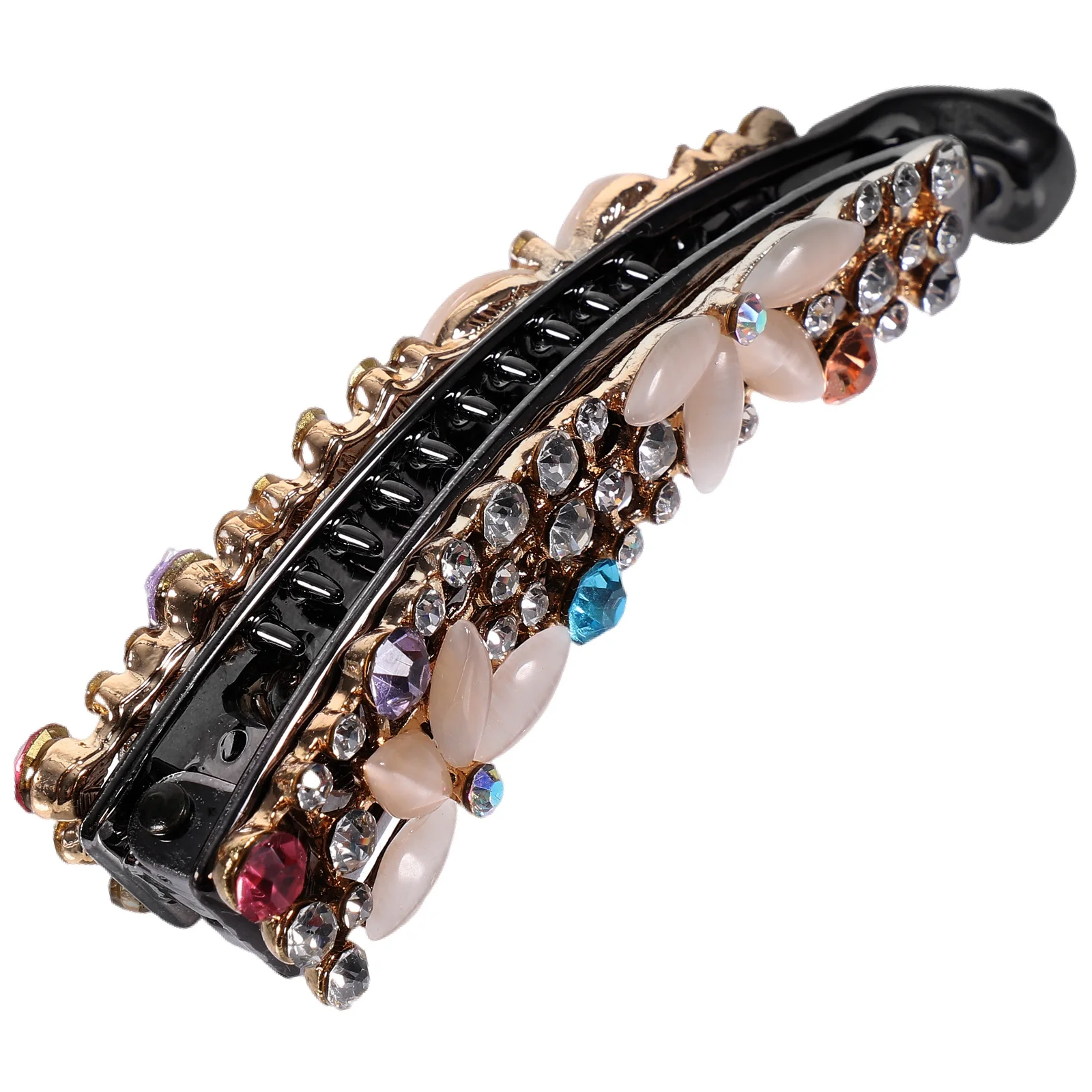 

Large Banana Hair Clip Rhinestone Opal Alloy Vintage Styling Tool for Thick Curly Fine Hair Women Party Gift Accessory