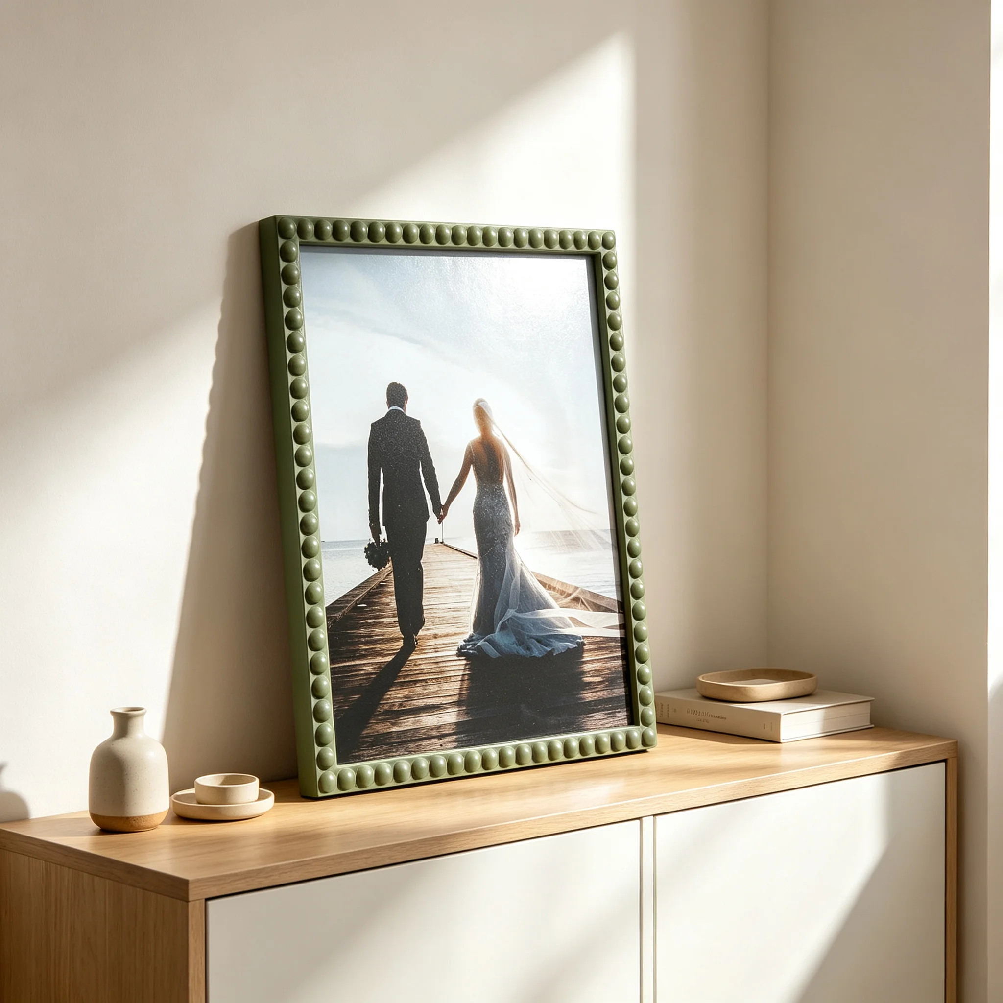 High Aesthetic Plastic Photo Frame Universal Table Top Photo Storage Decoration Ornament 6*8/8*10 Inch Bubble Bead Picture Frame