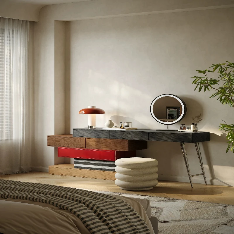 Solid wood dresser light luxury modern makeup table bedroom simple desk makeup table integrated
