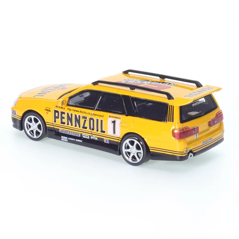 XCARTOYS POPRACE 1/64 Stage R34-PENNZOIL Yellow Cars Alloy Motor Vehicle Diecast Metal Model Kids Xmas Gift Toys for Boys