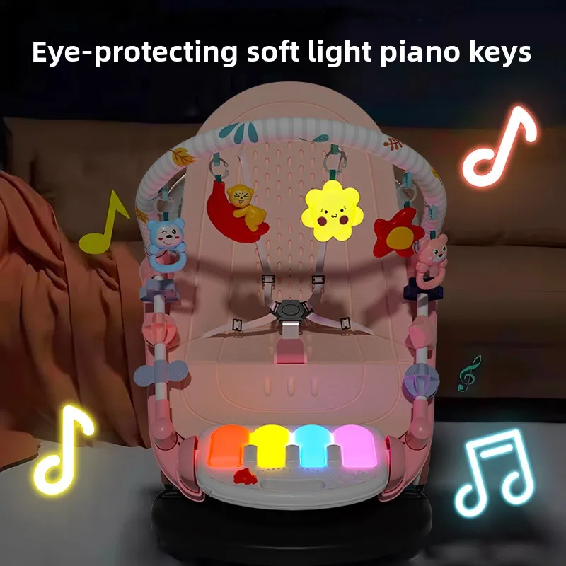 2 in 1 Baby Fitness Stand Foot Pedal Piano Electric Baby Rocking Chair /baby Electric Lounge Chair Toy / Soothing Cradle Gift view 4