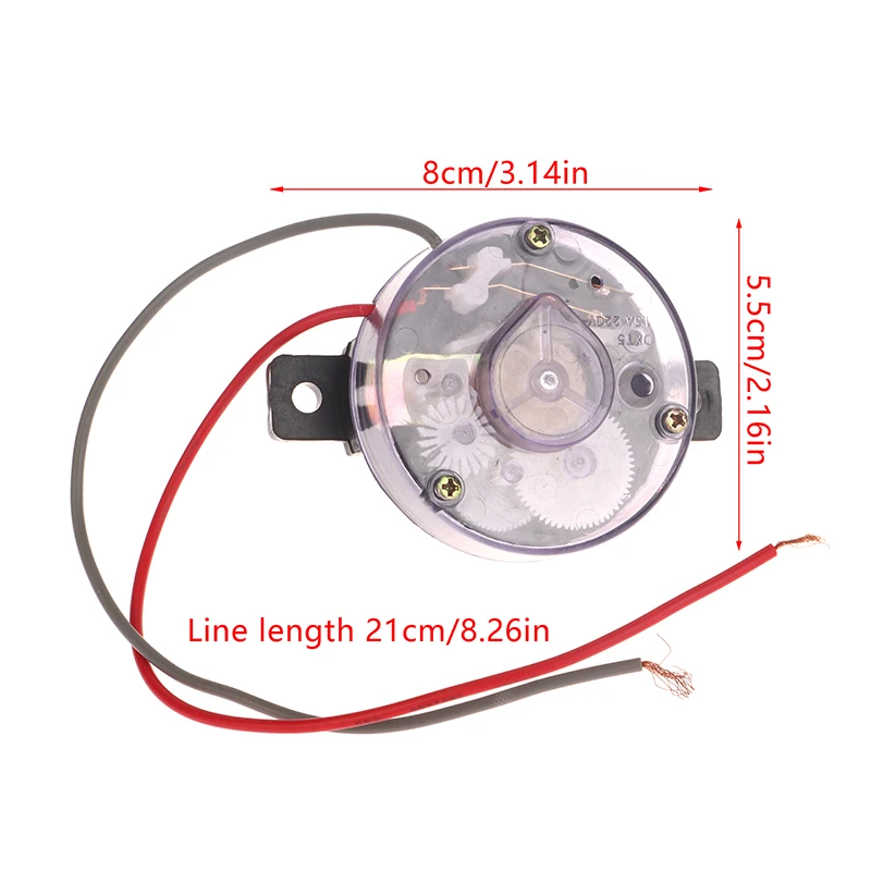 HUAHUA5-Minute 2-Wire Timer for Spin Dryer, 220V DXT5 Mechanical Switch, 1PC Washing Machine Replacement Accessory, Tube Timer