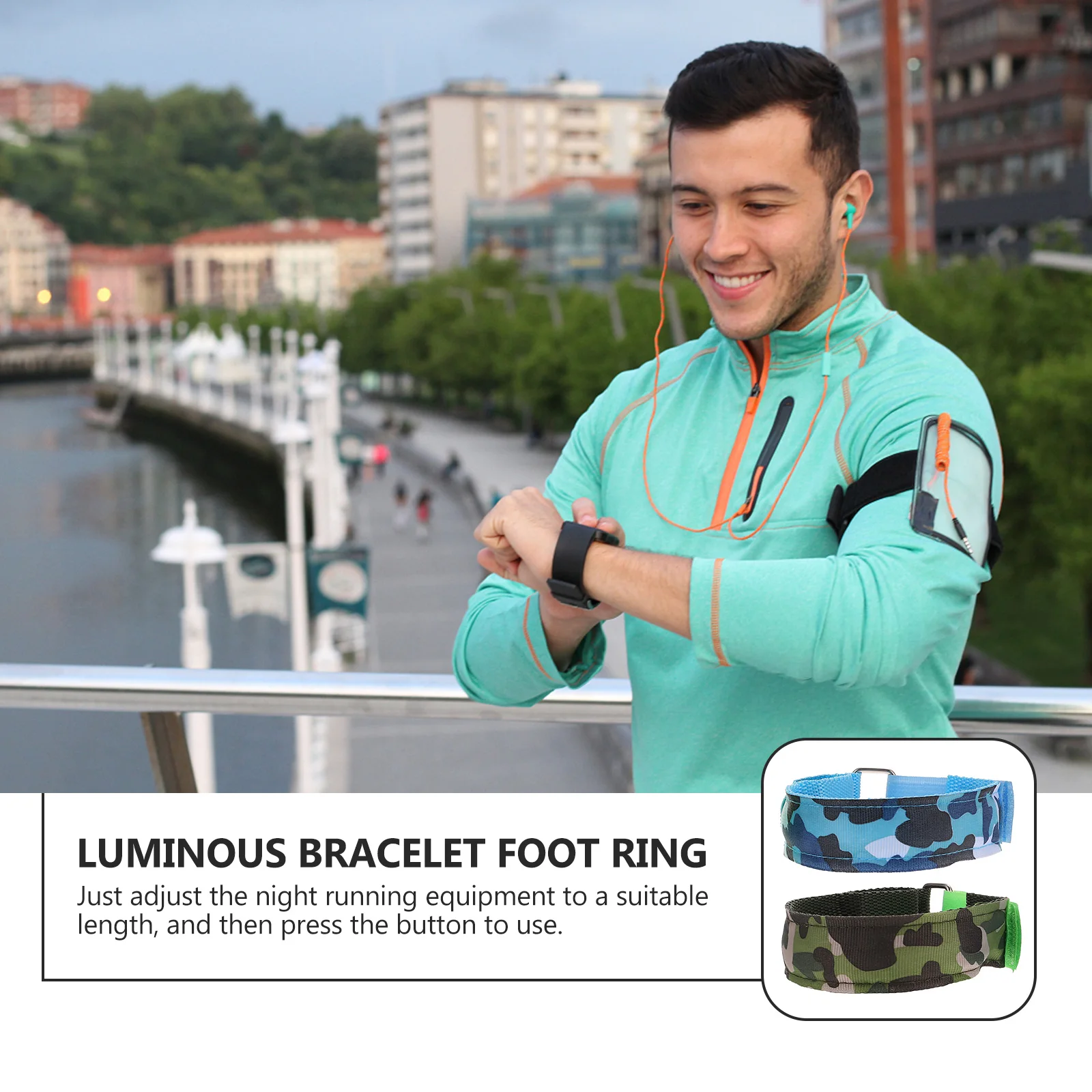 

2pcs Luminous Armband Led Glowing Arm Strap Adjustable Night Running Cycling Walking Gear Replacement Outdoor Sports