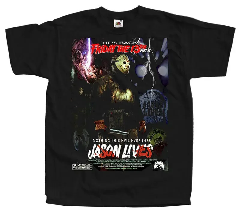 

Friday the 13th T SHIRT TEE v5 Horror Movie Poster BLACK all sizes S to 5XL