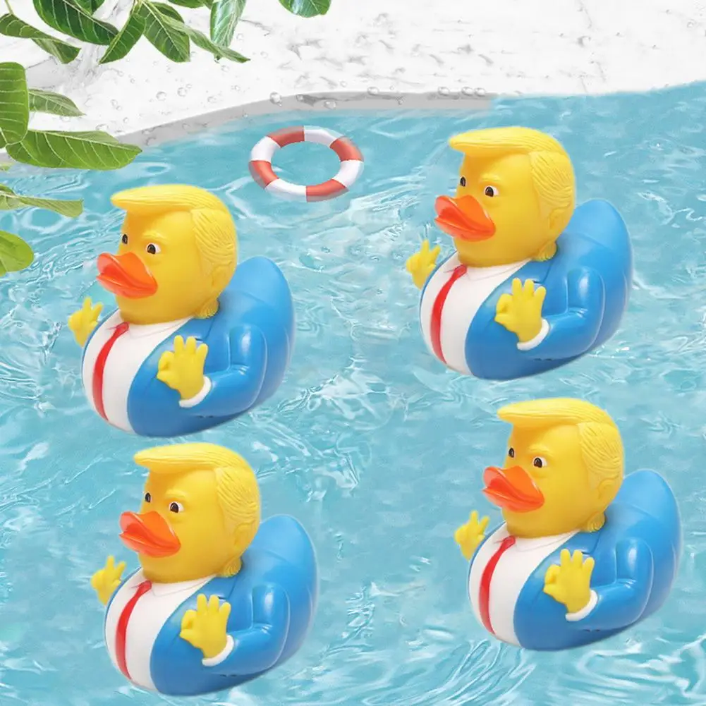 Floating Game Duck Suit-wearing Rubber Duck Funny Trump Rubber Duck Bath Toys for Kids Puncture-resistant for Pools for Children