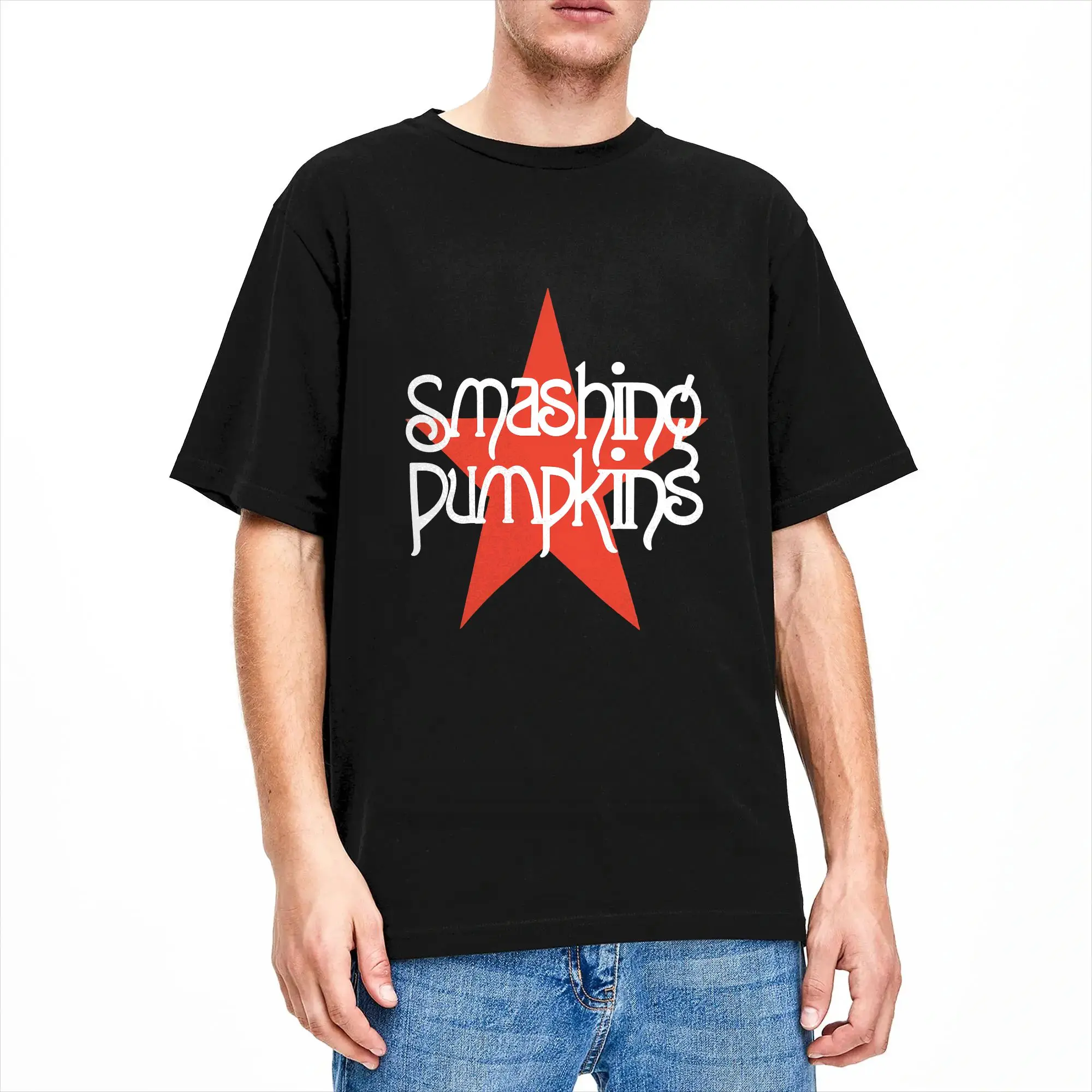 Funny The Smashing Pumpkins T-Shirts Men Crewneck Pure Cotton T Shirt  Short Sleeve Tees 6XL Clothes