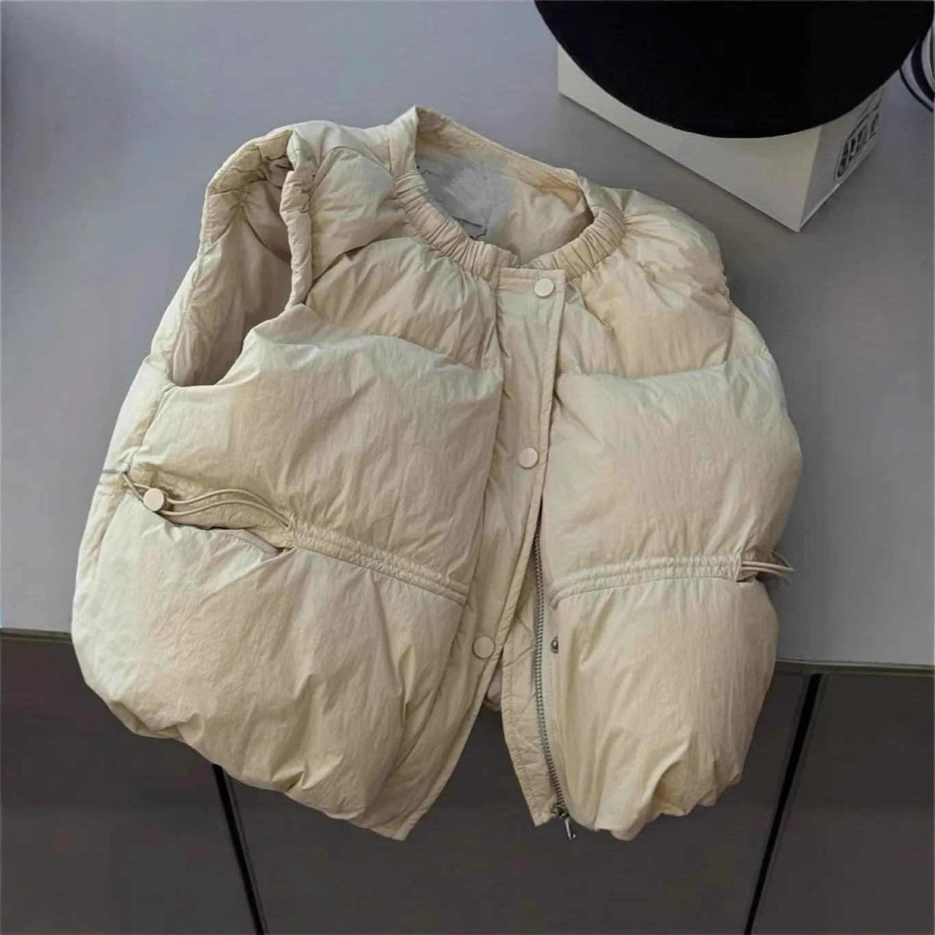 Girls' Autumn and Winter Fashion Children's Thickened Warm Down Cotton Outer Vest Trendy Solid Kids Warm