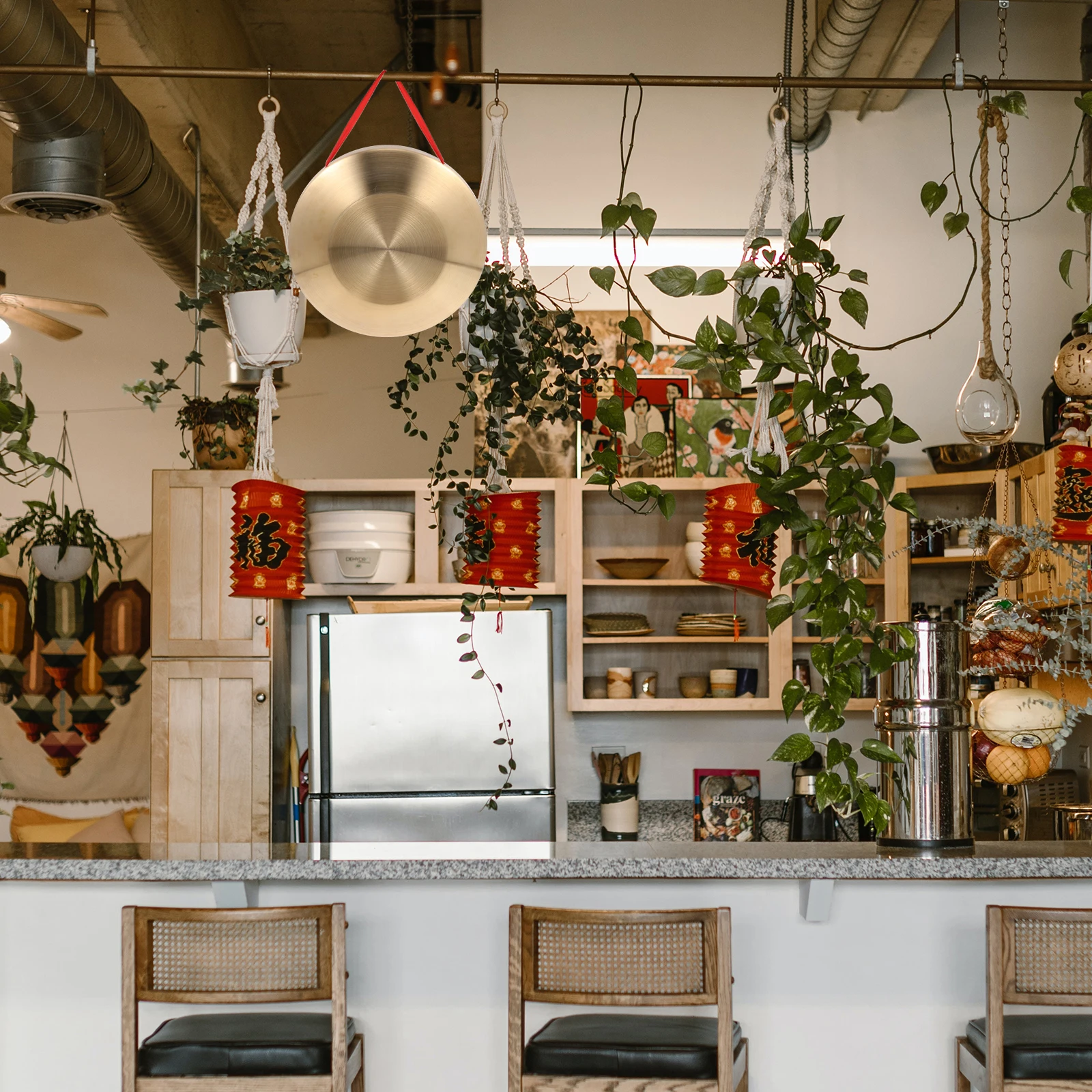 

1Set Traditional Copper Chinese Gong Hand Gong Red Durable Percussion Instrument Hammer Musical Instrument for Hearing Training