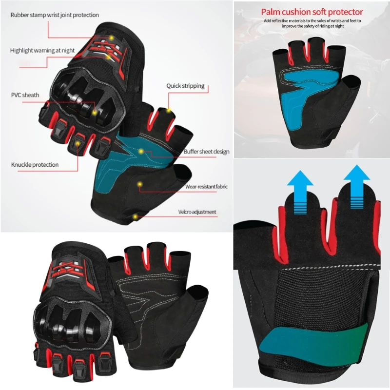 

Half Finger MG14D Gloves Sports Cycling Men Woman Motorcycle Wear Resistant Anti Slip Shell Anti Fall Motorcycle Gloves