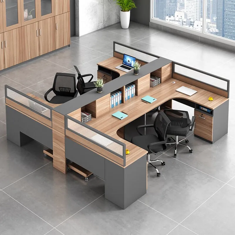 Modern minimalist staff office desk and chair combination