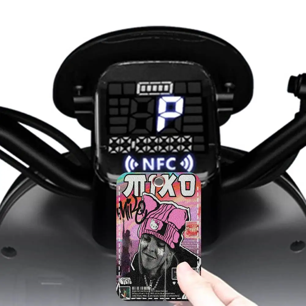 Singer Y-Young M-Miko Rectangle ID Card Case Keychain Access Card Bag Key Tag Ring Leather Card Holder Key Ring Access