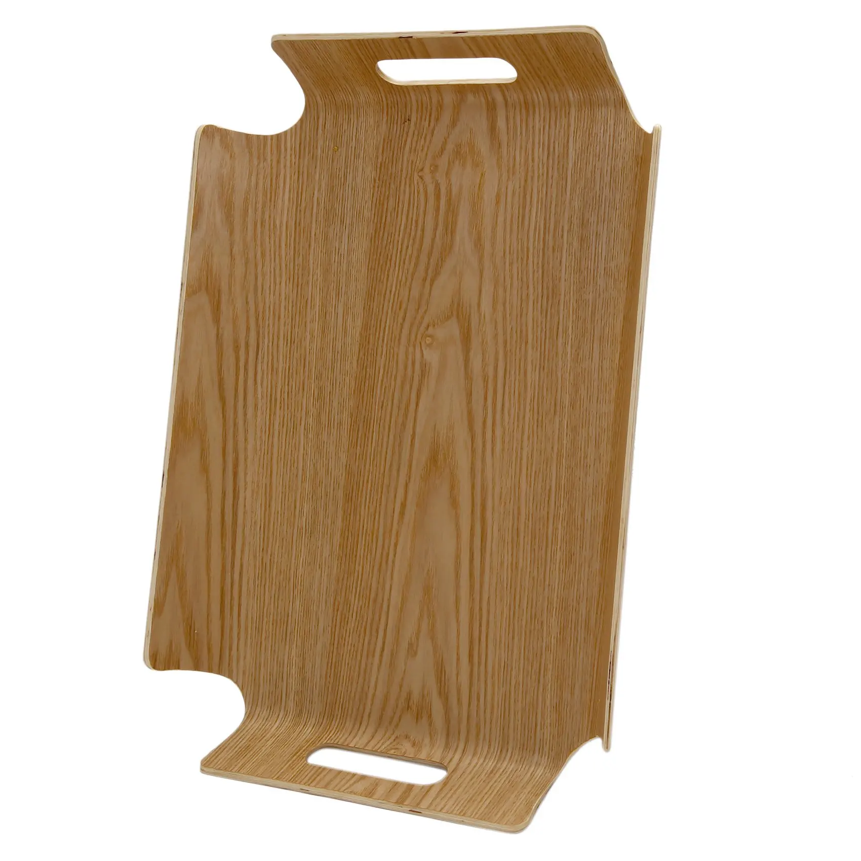 ABGH-Luxury Desk Table Bamboo In Bed Bread Wooden Tray Wood Fruit Breakfast Food Cake Coffee Tea Serving Tray With Handles