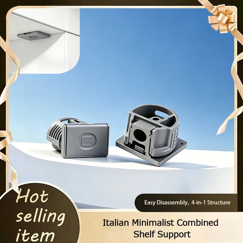 IF 3 In 1 Invisible Shelf Bracket Italian Minimalist Gun Black Zinc Alloy Furniture Accessory Shelf Pin Easy InstallConnector283