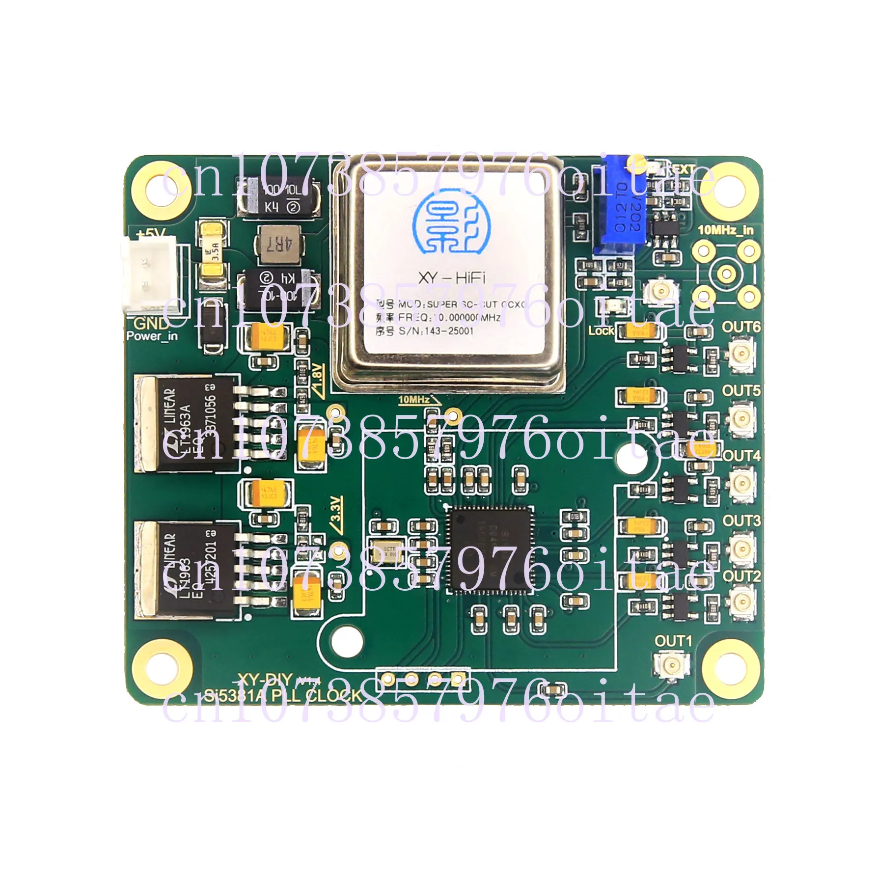 Y11d OCXO Constant Temperature Crystal Oscillator Clock Upgrade Board 10MHz Multichannel Frequency Reference PLL Output